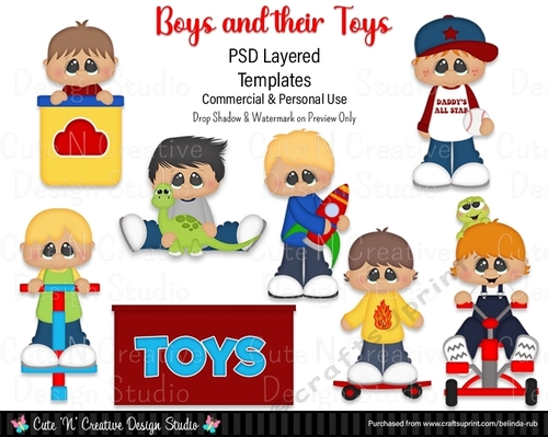 Boys and their Toys PSD Layered Templates