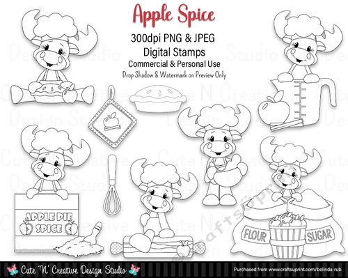 Apple Spice Digital Stamp Set