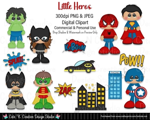Little Heroes Digital Clip Art Set