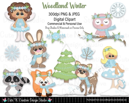 Woodland Winter Digital Clip Art Set