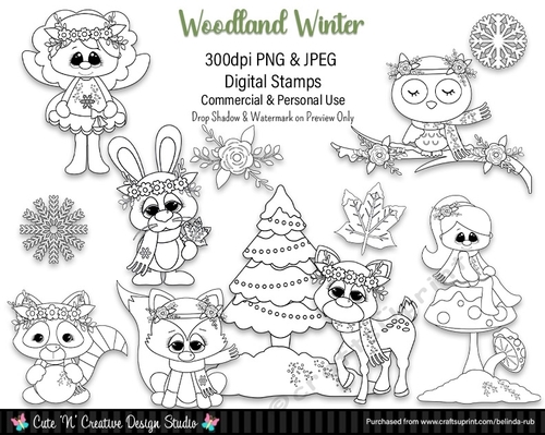 Woodland Winter Digital Stamp Set