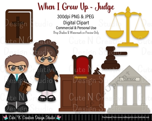 When I Grow Up Judge Digital Clip Art Set