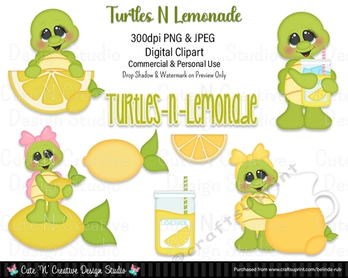 Turtles N Lemonade Digital Clip Art Set