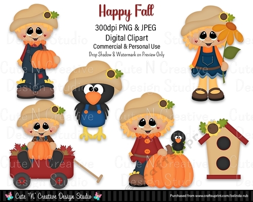 Happy Fall Digital Clip Art Set