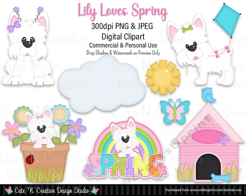 Lily Loves Spring Digital Clip Art Set