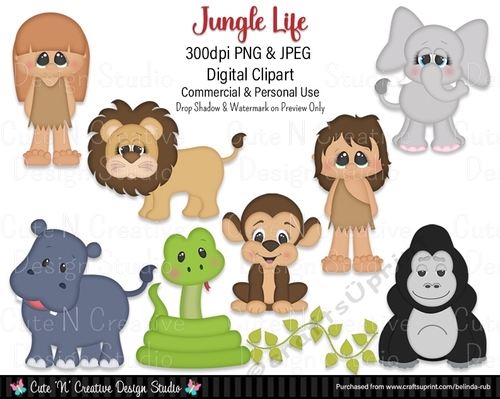 Jungle Life Digital Clip Art Set