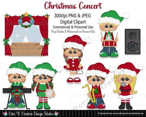 Christmas Concert Digital Clip Art Set