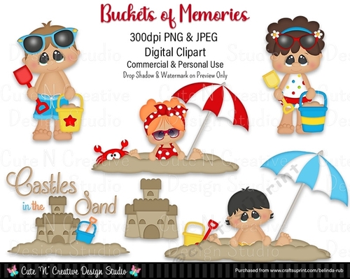 Buckets of Memories Digital Clip Art Set
