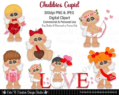 Chubbies Cupid Digital Clip Art Set