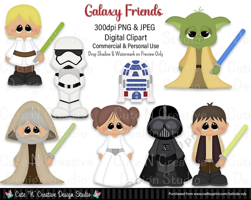 Galaxy Friends Digital Clip Art Set