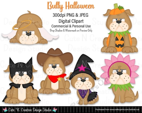 Bully Halloween Digital Clip Art Set