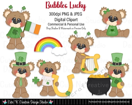 Bubbles Lucky Digital Clip Art Set