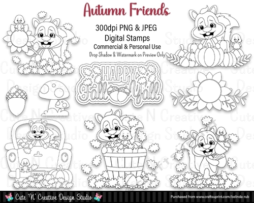 Autumn Friends Digital Stamp Set