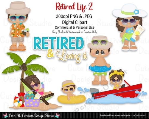 Retired Life 2 Digital Clip Art Set