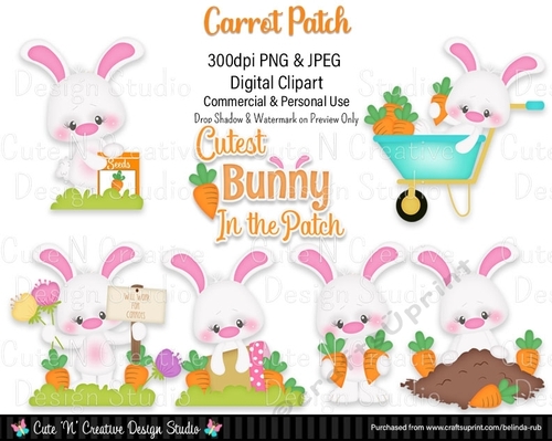 Carrot Patch  Digital Clip Art Set