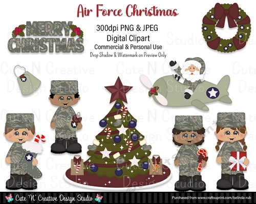 Air Force Christmas Digital Clip Art Set
