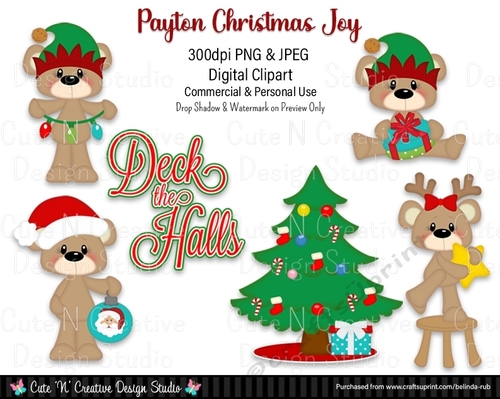 Payton Christmas Joy Digital Clip Art Set
