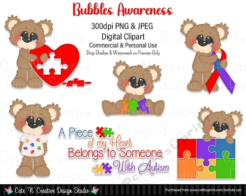 Bubbles Awareness Digital Clip Art Set