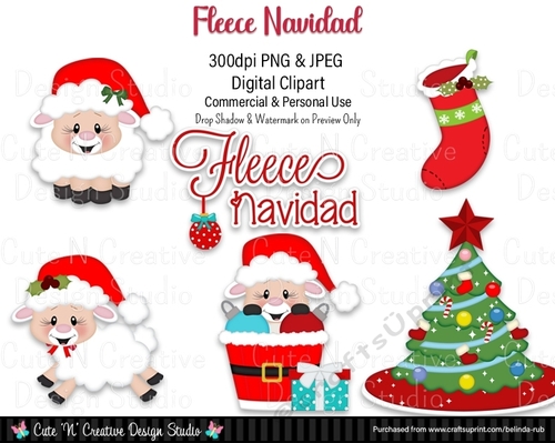 Fleece Navidad Digital Clip Art Set