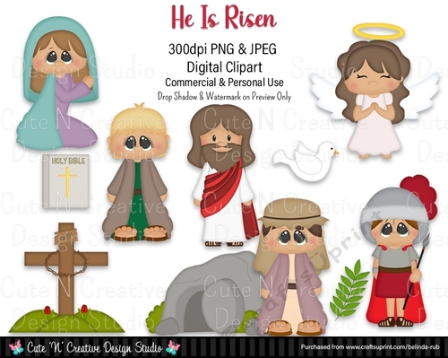 He is Risen Digital Clip Art Set