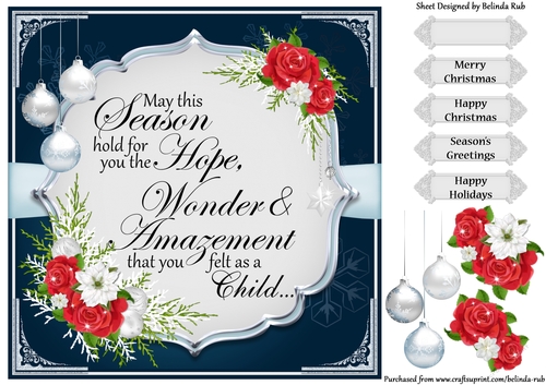 Blue Christmas Sentiment 2