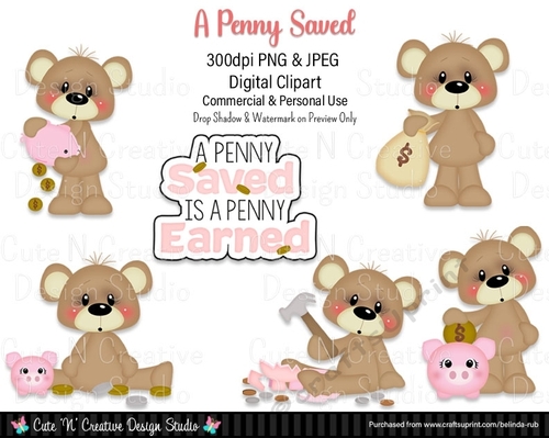 A Penny Saved Digital Clip Art Set