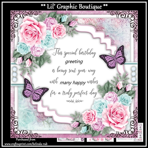 Birthday Floral2 Mini Card Kit