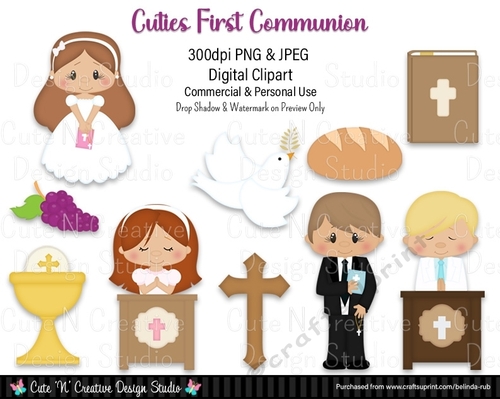 Cuties My First Communion Digital Clip Art Set