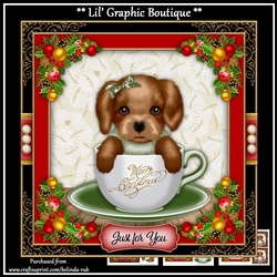 Christmas Teacup Puppy1 Mini Card Kit