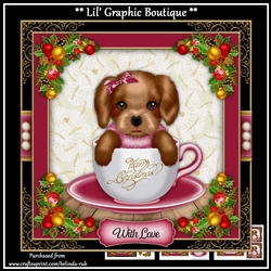 Christmas Teacup Puppy2 Mini Card Kit