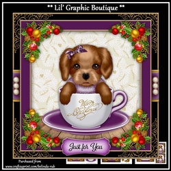 Christmas Teacup Puppy3 Mini Card Kit