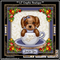 Christmas Teacup Puppy4 Mini Card Kit