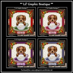 Christmas Teacup Puppy Bumper Card Kit
