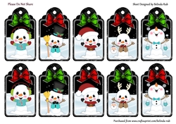 Christmas Snowmies Gift Tags