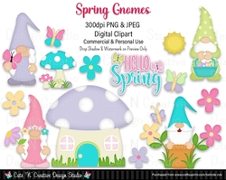 Spring Gnomes Digital Clip Art Set