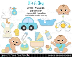 Its A Boy Digital Clip Art Set