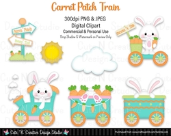 Carrot Patch Train Digital Clip Art Set