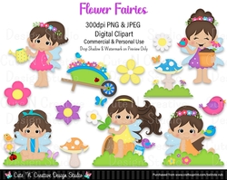 Flower Fairies Digital Clip Art Set
