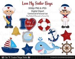 Love my Sailor Boys Digital Clip Art Set