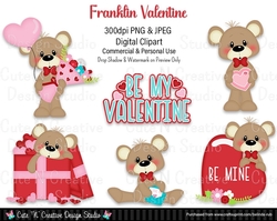 Franklin Valentine Digital Clip Art Set