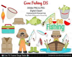 Gone Fishing DS Digital Clip Art Set
