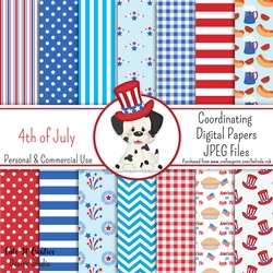 4th of July Coordinating Digital Paper Pack
