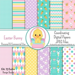 Easter Bunny Coordinating Digital Paper Pack