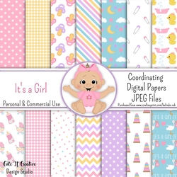 Its a Girl Coordinating Digital Paper Pack