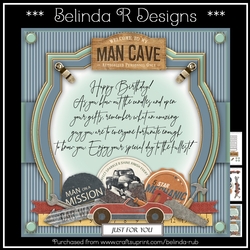 Man Cave Birthday Mini Card Kit