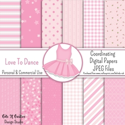 Love to Dance Coordinating Digital Paper Pack