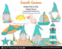Seaside Gnomes Digital Clip Art Set
