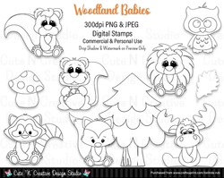 Woodland Babies Digital Stamp Set
