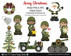 Army Christmas Digital Clip Art Set