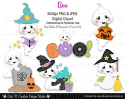 Boo Digital Clip Art Set